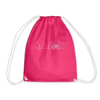 Clef Beat - Drawstring Bag - fuchsia - Front