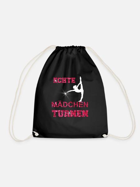 ECHTE MAeDCHEN TURNEN GLITZER - Turnbeutel - Schwarz