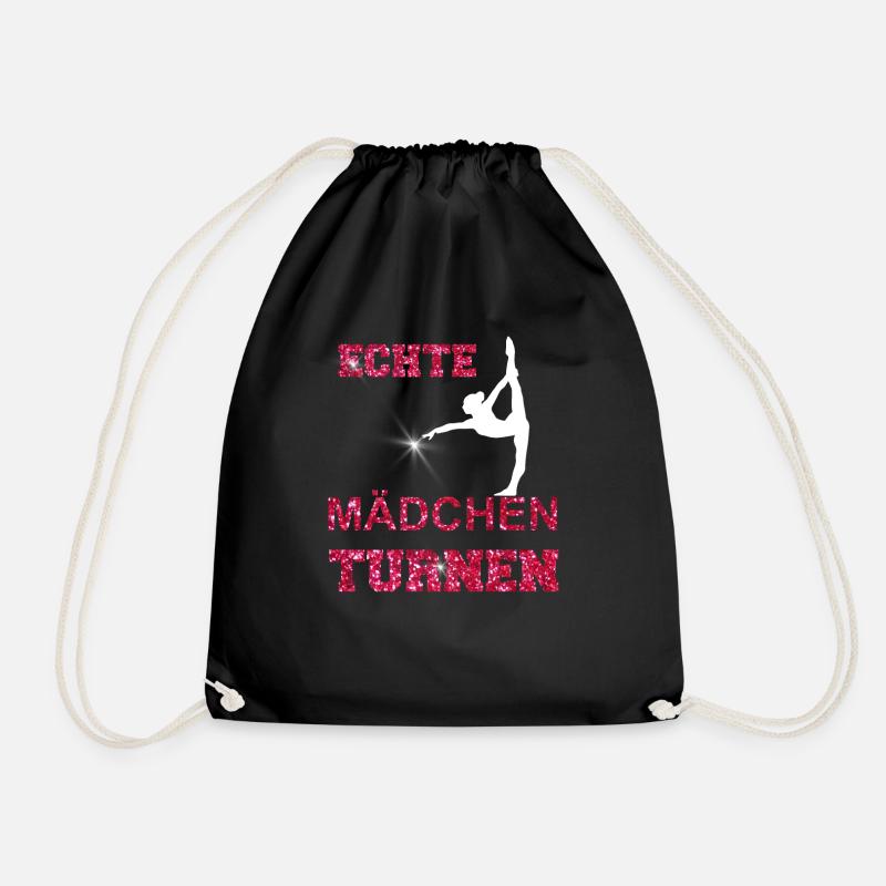 ECHTE MAeDCHEN TURNEN GLITZER - Turnbeutel - Schwarz