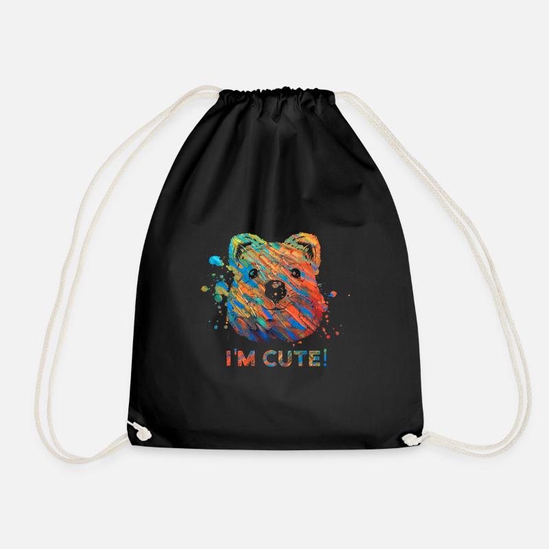 Perfektes, buntes, cooles Quokkashirt mit Spruch - Turnbeutel - Schwarz