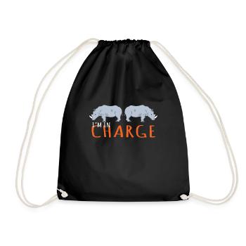 Rhino Design I'm In Charge - Turnbeutel - Schwarz - Vorne