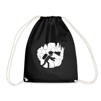 Spelunking Cave Explorer and nature lover Gesche - Drawstring Bag - black - Front