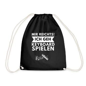 Keyboard Geschenkidee Geburtstag Keyboarder Musik - Turnbeutel - Schwarz - Vorne