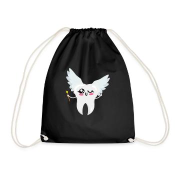 Tooth fairy dental assistant tooth fairy gift motif - Drawstring Bag - black - Front