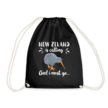 New Zealand kiwi - Drawstring Bag - black - Front