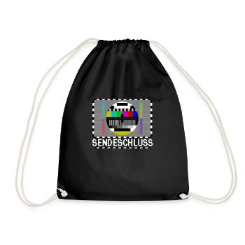 Testbild Motto 80er 90er Retro Geschenk Shirt - Turnbeutel - Schwarz - Vorne