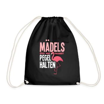 Mädels Pegel Halten Flamingo Party Gruppe Alkohol - Turnbeutel - Schwarz - Vorne