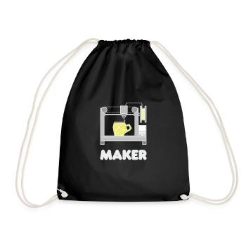 3D Druck - Turnbeutel - Schwarz - Vorne