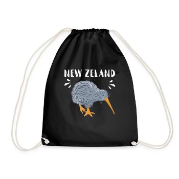 New Zealand - Drawstring Bag - black - Front