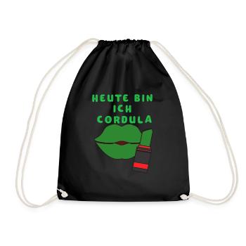 Cordula Fasching Geschenk und Idee für Schlager - Turnbeutel - Schwarz - Vorne