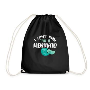 Je ne peux pas courir, je suis une sirène Mermaid Beach Fin - Sac de sport léger - noir - Devant