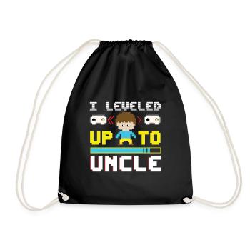 Level Up Zum Onkel - Turnbeutel - Schwarz - Vorne