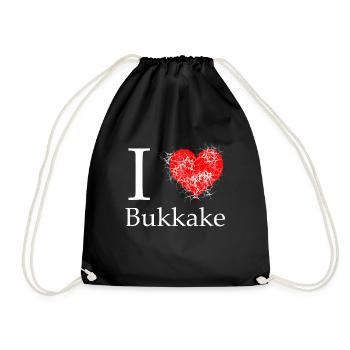 Bukakke funny sex - Drawstring Bag - black - Front