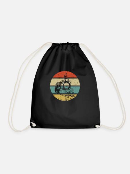 Train trains model railway railway gift - Drawstring Bag - black