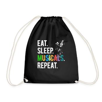 Mangez des comédies musicales pour dormir - Sac de sport léger - noir - Devant