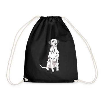 Dalmatian dog - Drawstring Bag - black - Front