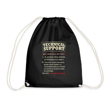 Definition des technischen Supports und des Helpdesks - Turnbeutel - Schwarz - Vorne