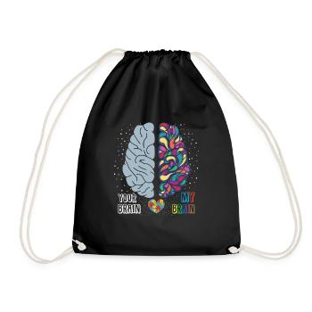 Sensibilisation à l'autisme coeur autiste coloré - Sac de sport léger - noir - Devant