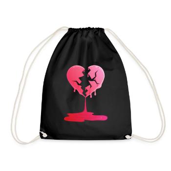 Broken heart this Valentine print. - Turnbeutel - Schwarz - Vorne