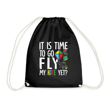 It's time to let my kite fly - Drawstring Bag - black - Front