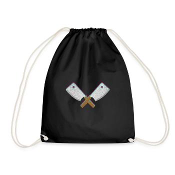Couteau de boucher boucher cadeau de boucher - Sac de sport léger - noir - Devant