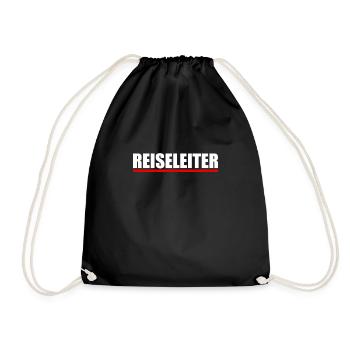 Reiseleiter Tour Guide Arbeit Reisegruppe Motiv - Turnbeutel - Schwarz - Vorne
