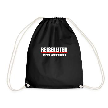 Reiseleiter Tour Guide Arbeit Reisegruppe Motiv - Turnbeutel - Schwarz - Vorne
