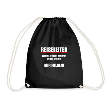 Reiseleiter Tour Guide Arbeit Reisegruppe Motiv - Turnbeutel - Schwarz - Vorne