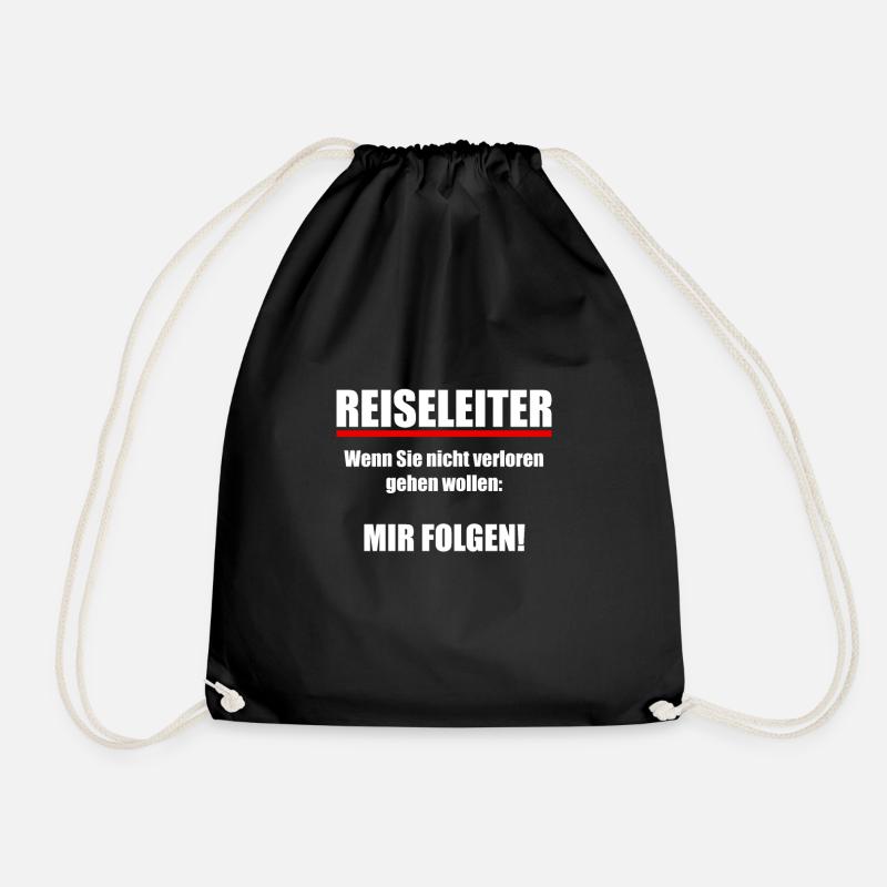 Reiseleiter Tour Guide Arbeit Reisegruppe Motiv - Turnbeutel - Schwarz