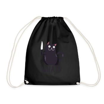 Katze - Turnbeutel - Schwarz - Vorne