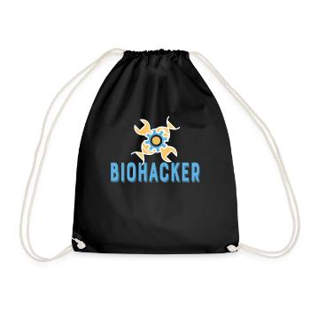 Biohacker Scientist Science Lover Gift - Drawstring Bag - black - Front