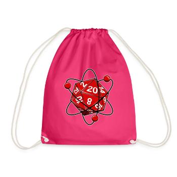 Würfel W20 Elektronen Physik Nerd - Turnbeutel - Fuchsia - Vorne