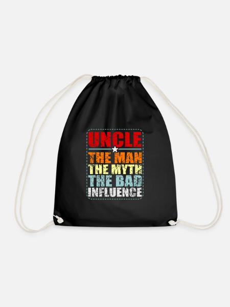uncle - Drawstring Bag - black
