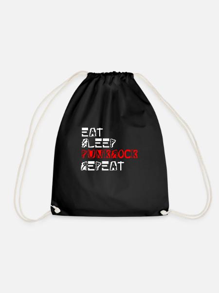 punk rock rocker punk punk - Drawstring Bag - black