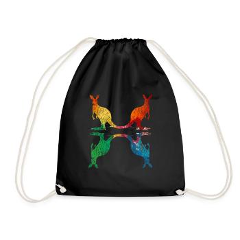 Kangaroo Australia - Drawstring Bag - black - Front
