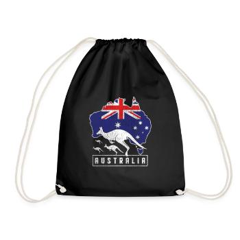 Australia kangaroo - Drawstring Bag - black - Front