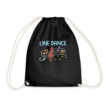 Line dance dance cowboy boots country gift - Drawstring Bag - black - Front