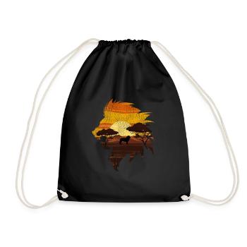 Lion Afrique - Sac de sport léger - noir - Devant