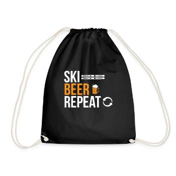 Ski Beer Repeat ski vacances au ski - Sac de sport léger - noir - Devant