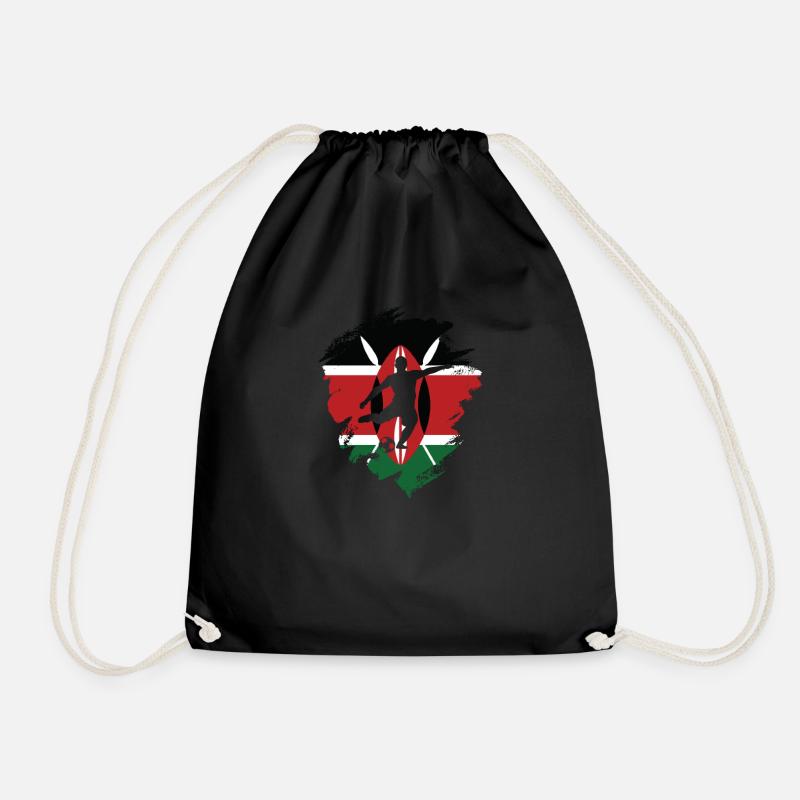 Kenya - Drawstring Bag - black