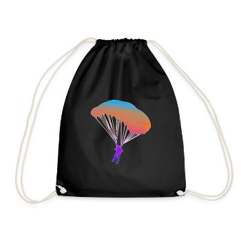 Parachute parachutiste cadeau parachute - Sac de sport léger - noir - Devant