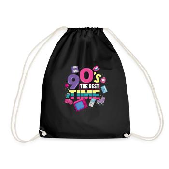 Déguisement de costume de soirée des années 90 - Sac de sport léger - noir - Devant
