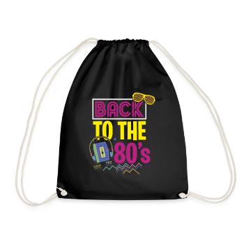 Déguisement de costume de soirée des années 80 - Sac de sport léger - noir - Devant