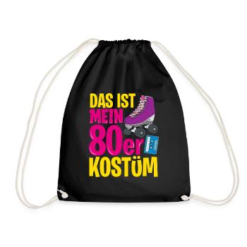 80er Jahre Party Outfit Kostüm Verkleidung 80s - Turnbeutel - Schwarz - Vorne
