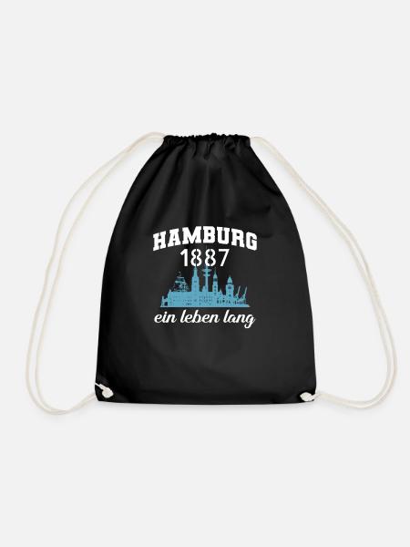 Hamburg 1887 ein leben lang - Turnbeutel - Schwarz