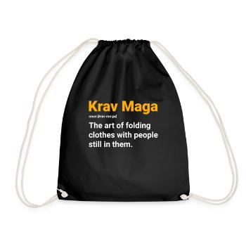 Krav Maga athlete gift - Drawstring Bag - black - Front