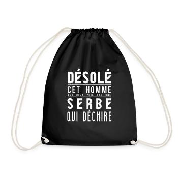 Serbia - Drawstring Bag - black - Front