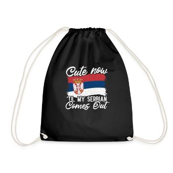 Serbia - Drawstring Bag - black - Front