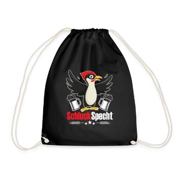 Schluckspecht - Turnbeutel - Schwarz - Vorne