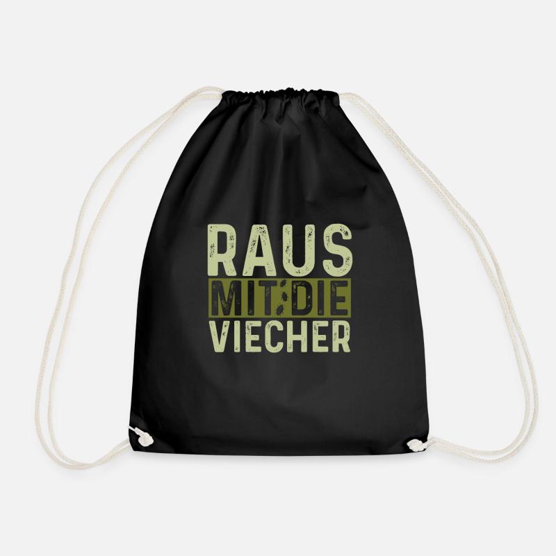 Raus mit die Viecher - Turnbeutel - Schwarz
